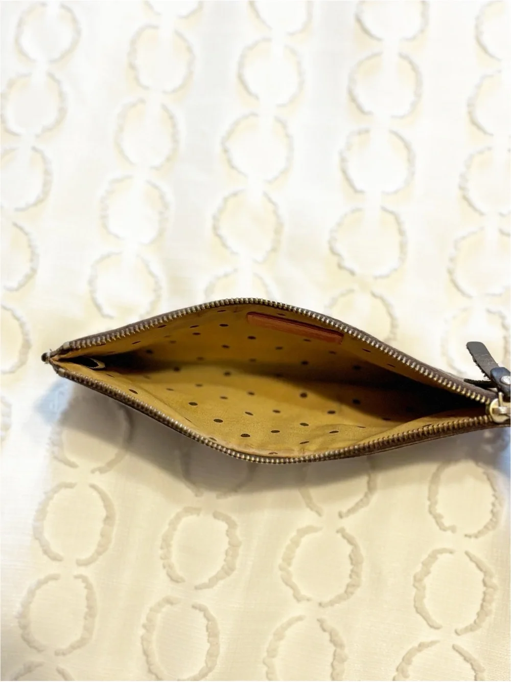 Vintage Y2K Kate Spade Distressed Leather Wallet Wristlet Brown